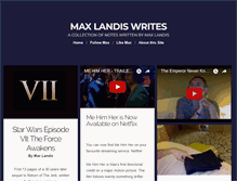 Tablet Screenshot of maxlandiswrites.com